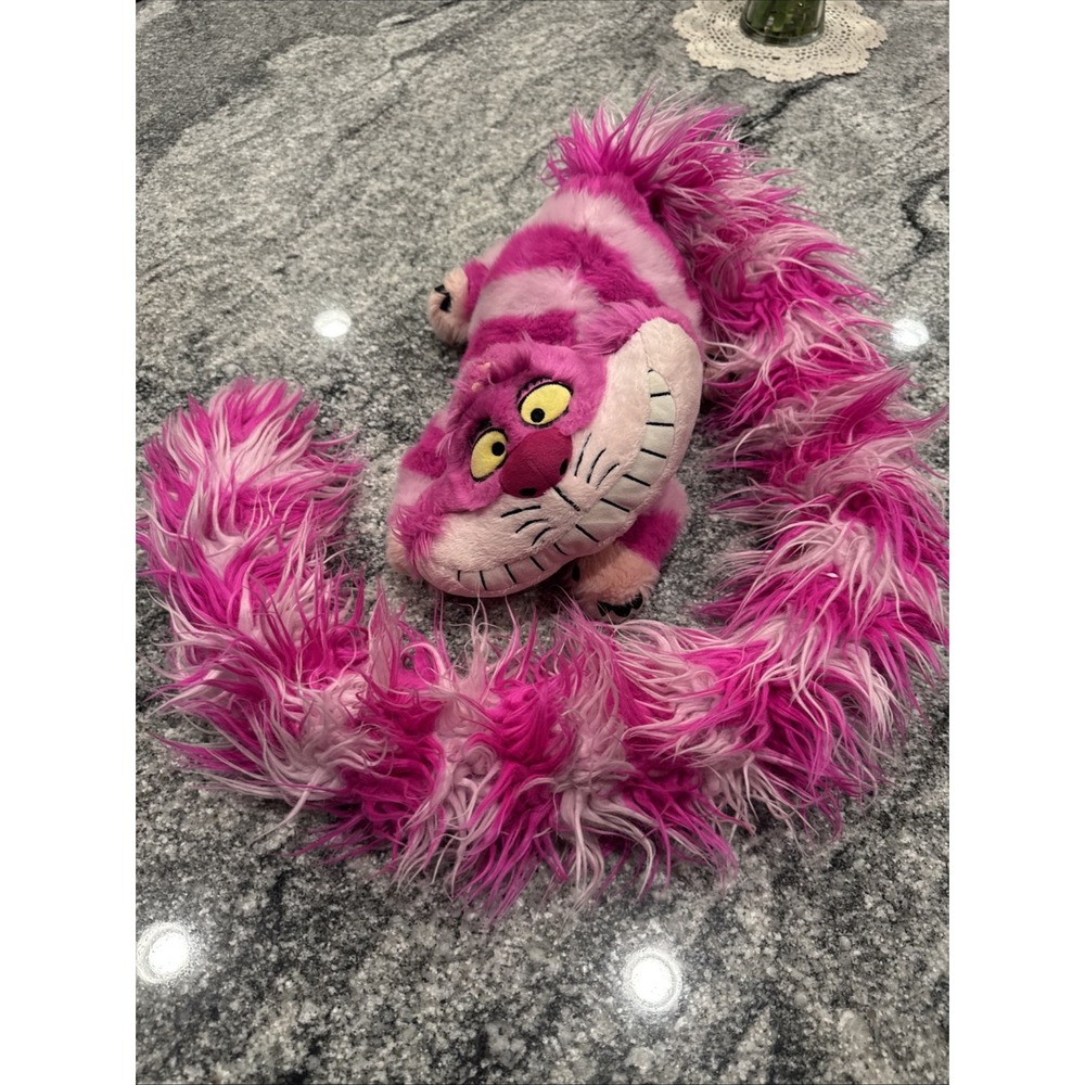 Disney Pink Cheshire Cat Plush Long Fluffy Boa Long 42" Tail Alice in Wonderland - Picture 1 of 7